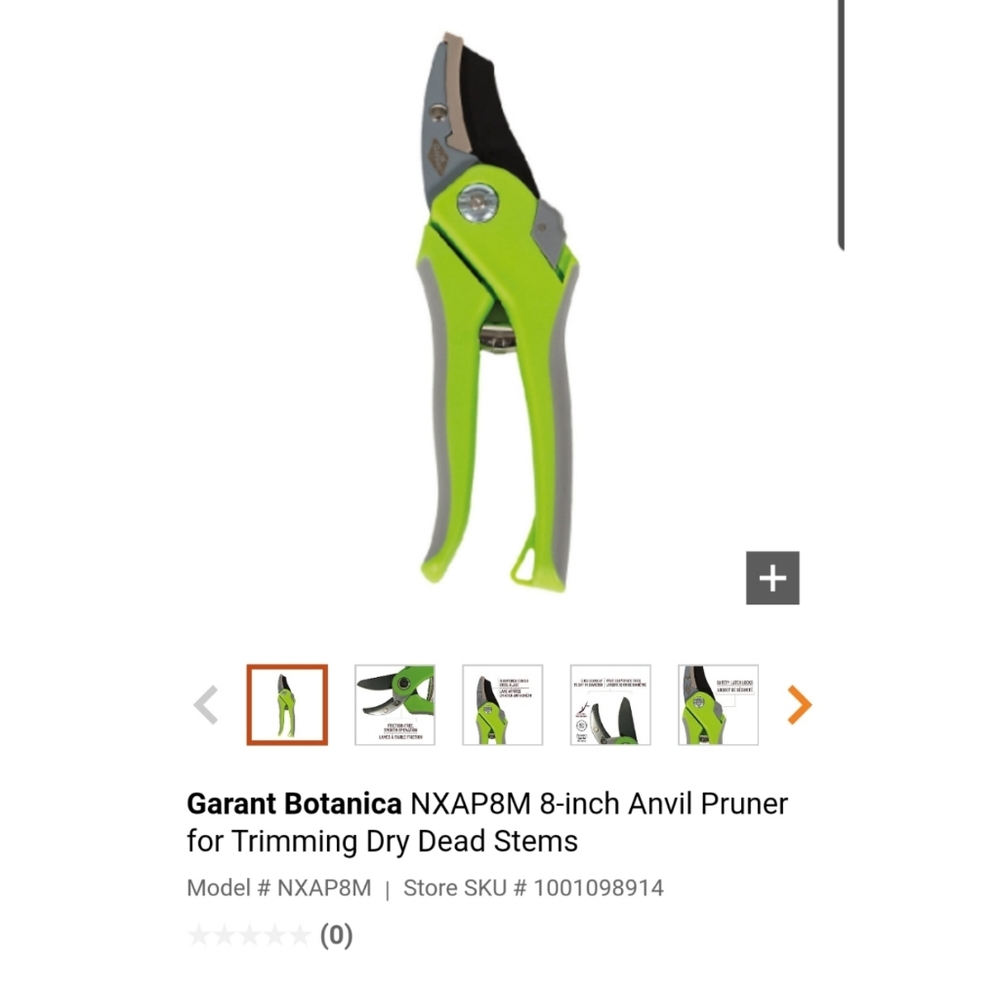 Garant Botanica 8-inch Anvil Pruner for Trimming